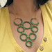Macrame Hoop Bib Necklace - Emerald