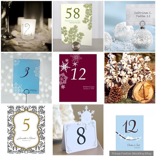 Winter Wedding Table Numbers