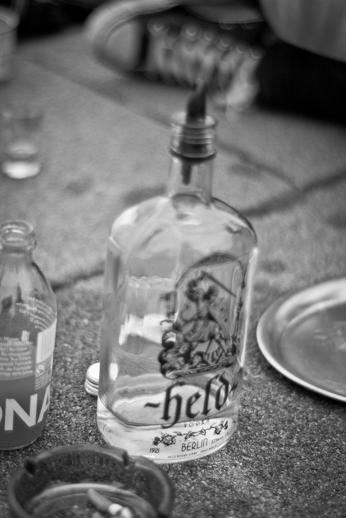 A bottle of Held Vodka with Onkel Berni