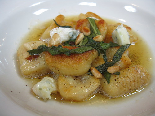 Gnocchi in Brown Butter Sage Sauce with Gorgonzola and pine nuts