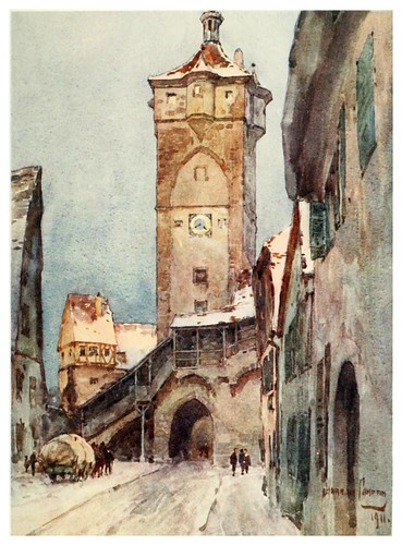 012-Rothenburg puerta de la muralla-Germany-1912- Edward y Theodore Compton ilustradores