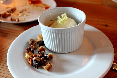 salt cod panna cotta, whipped fingerling potato, smoked tapoica
