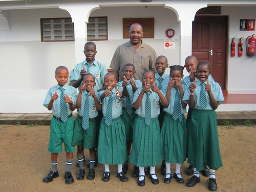 Mr Remi Mwasi with the pupils
