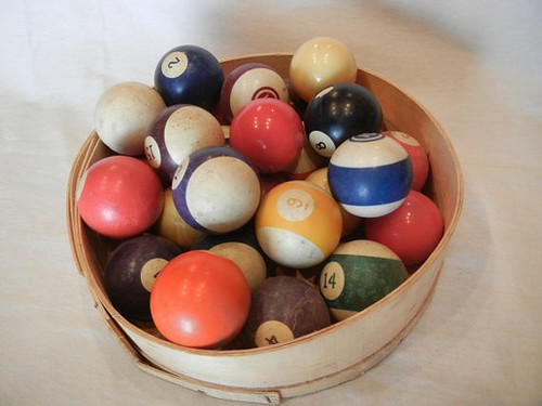 Casual wedding centerpiece idea Billiard balls