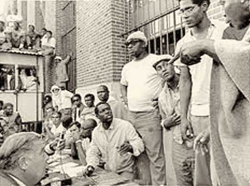 A press conference held by the inmates at Attica Prison when it was taken over beginning on September 9, 1971. This year represents the 40th anniversary of the uprising. by Pan-African News Wire File Photos