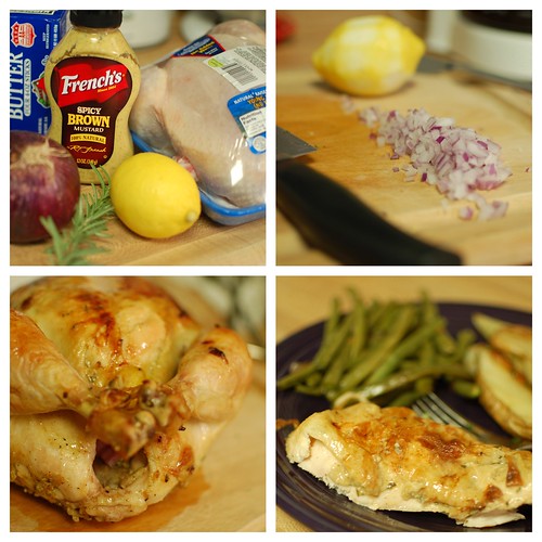 Roast Chicken with Mustard Butter and Potatoes