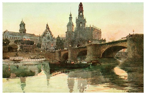 016-Dresden puente Augustus-Germany-1912- Edward y Theodore Compton ilustradores