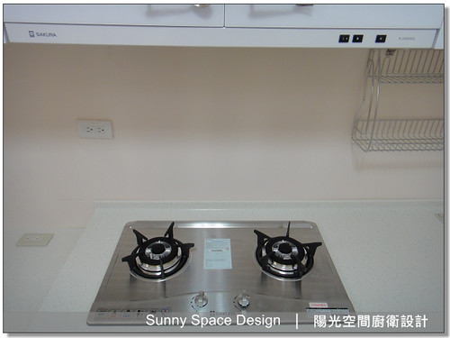 廚房設計-北投清江路蔣小姐ㄇ字型廚具：櫻花排抽油煙機：R-3500AXL-陽光空間廚衛設計