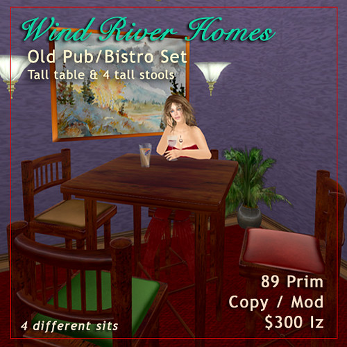 Old Pub / Bistro Table & Stools Set by Teal Freenote