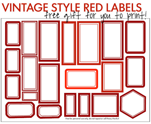 Red labels to print – Free Printable PDF