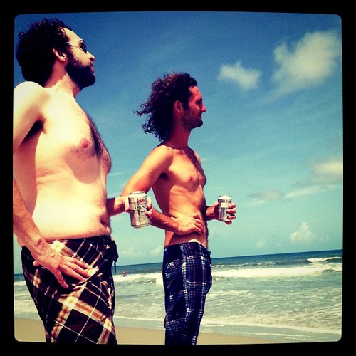 men on the beach