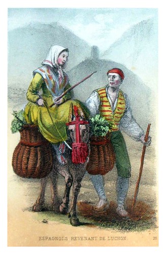 008-Españoles volviendo de Luchon-Costumes pyrénéens-1860 