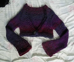 Cropped purple sweater