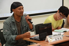 台南社大台江分校執行長吳茂成(左)、苦勞網記者王灝中(右)