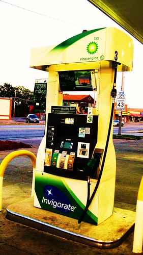 A modern computerized gasoline pump.  Grahm's BP Amoco.  Niles Illinois USA.  August 2011. by Eddie from Chicago