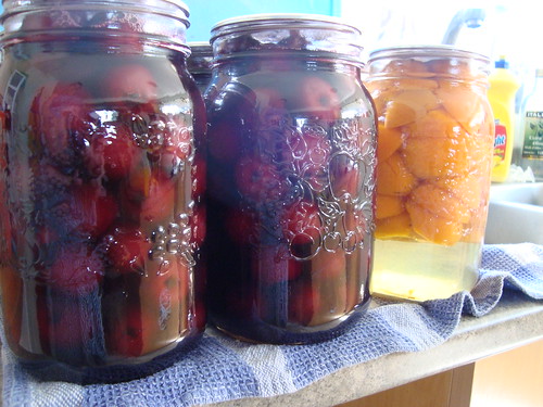 canned cherries and apricots