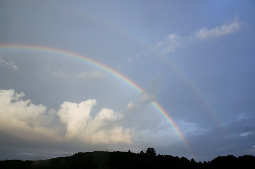 奈良県内で『二重の虹』が見えました