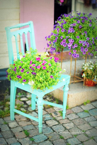 {A turquoise chair}