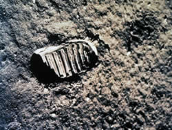 The Road to Apollo — Footprints on the Moon (Credit: NASA) 