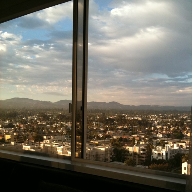 Mountain view from The Penthouse restaurant at The Huntley in Santa Monica