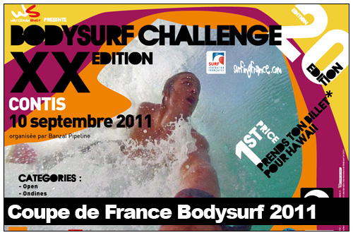 Affiche officielle coupe de france de Bodysurf à Contis