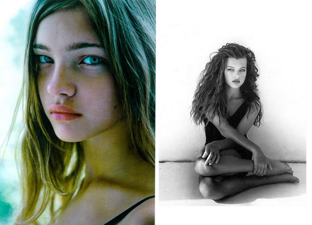 natalia vodianova, Milla Jovovich photographed in 1989 by Herb Ritts (age 13) 