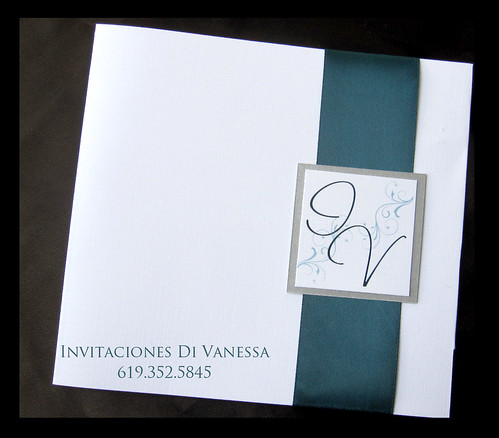 Teal and Silver wedding invitation share