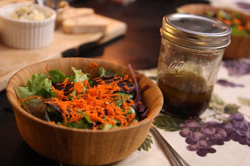 Salad with Balsamic Dijon Vinaigrette in Jar