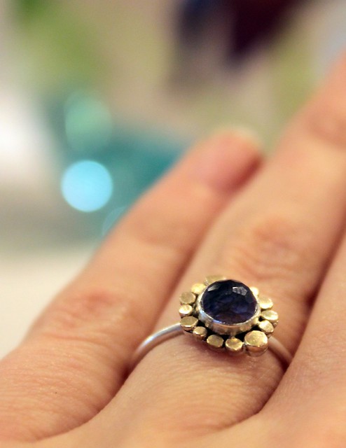 Spinel and 14k gold ring