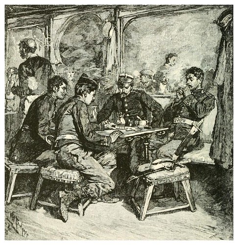 005-Soldados españoles jugando al domino-Spanish vistas-1883- George Parsons Lathrop