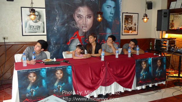 The cast of Aswang while watching the trailer