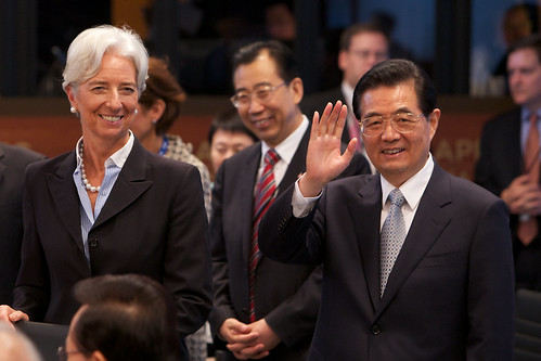 IMF MD Christine Lagarde with President Hu Jintao at APEC