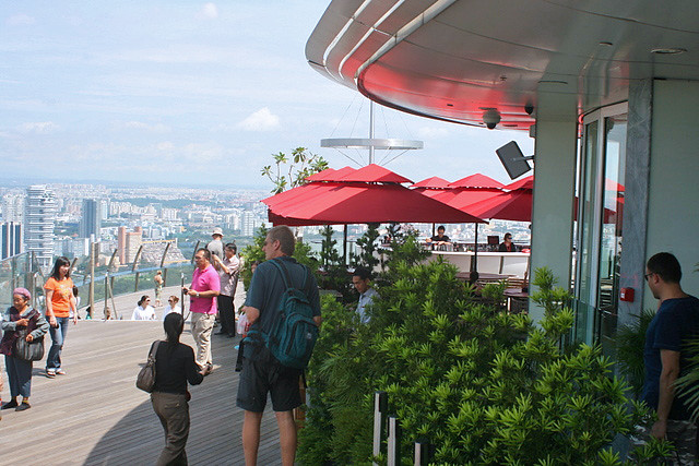 Outside, you have the SkyBar overlooking the observation deck