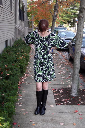 McCall 6200 green swirl dress