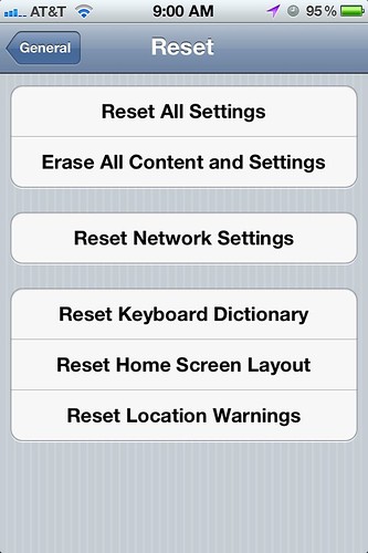 iphone reset network settings