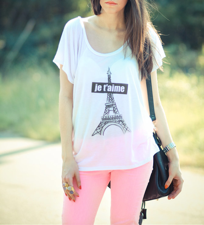 Fashion Outfit, Neon Pink Skinny Jeans, Giveaway Stranded Label