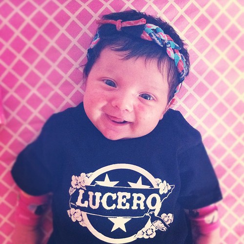 She'll have to grow into it, but she loves her new shirt! (especially since Daddy designed it)