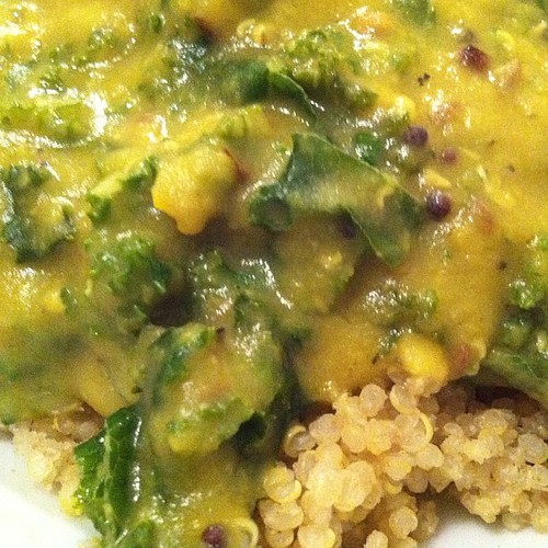Daal with kale, quinoa