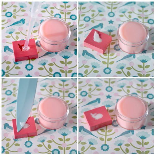 Hand made strawberry lip balm - steps 9-12