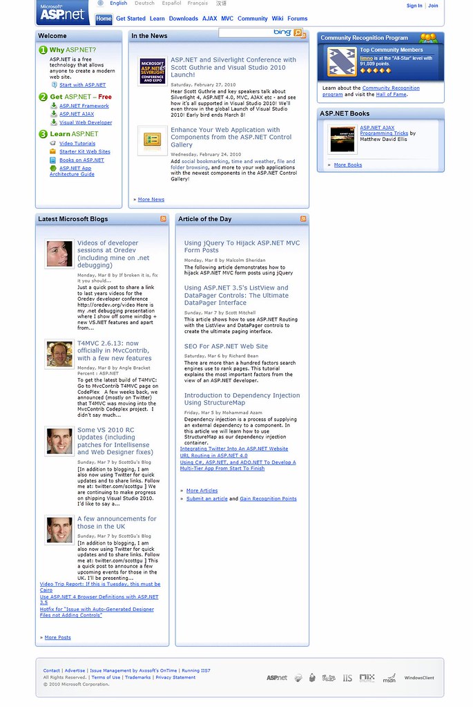 ASP.NET Home Page - Circa May 2010