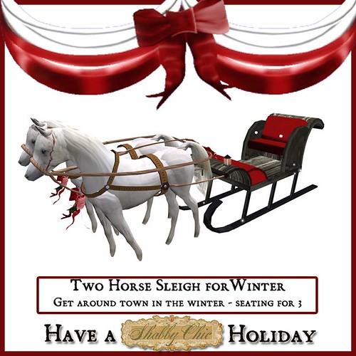 Shabby Chic Two Horse Sleigh Ride by Shabby Chics
