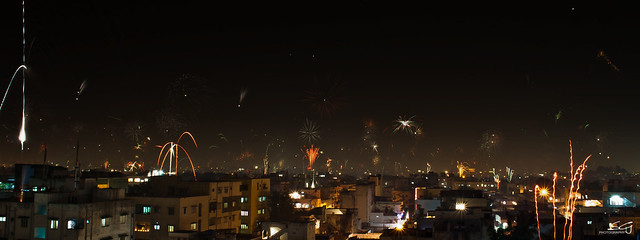 Diwali Night Hyderabad Skyline