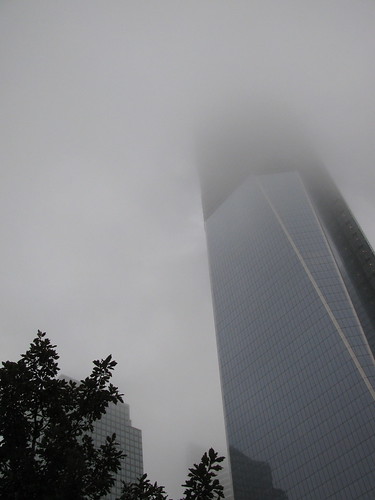 building in clouds