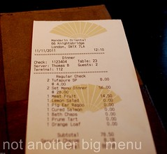 DInner by Heston - Lunch bill