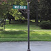 decorative community entrace lighting and street sign