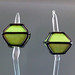 Earring pair : Green crystal edge