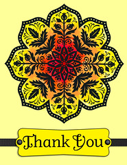 Watercolor Medallion Thank You Card