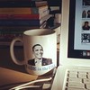 I couldnt resist grabbing this mug out of the selection at work today. An image of his birth certificate is on the back.