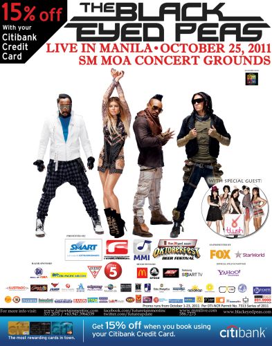 Black Eyed Peas LIVE in Manila concert - Get discounts using your Citibank Credit Card