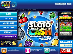 Sloto Cash Casino Lobby